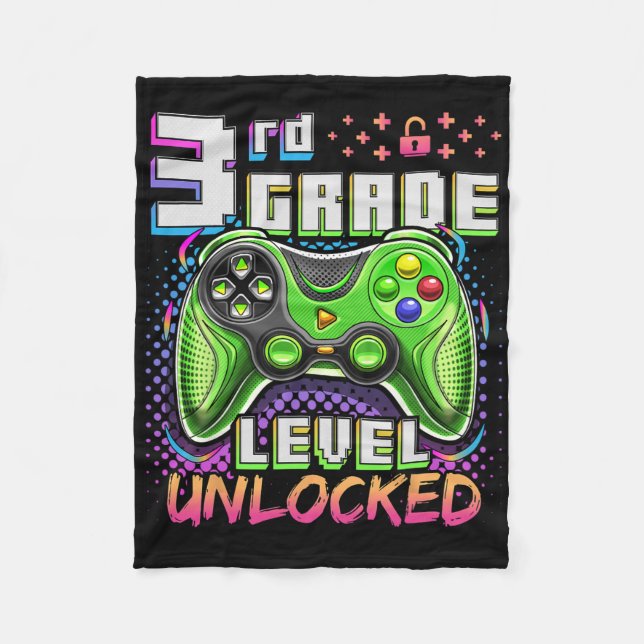 Couverture Polaire Ck To School 3rd Grade Boys Gamer First Day School (Devant)