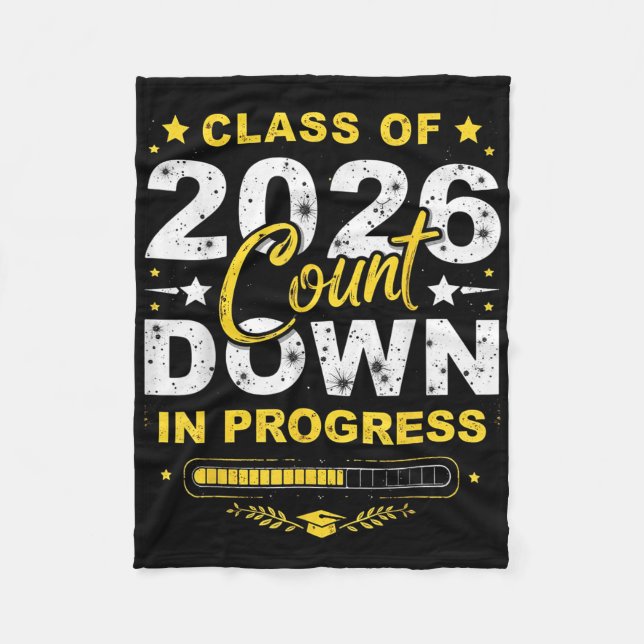 Couverture Polaire Cl de 2026 Compte à rebours Diplômé Amusement Prem (Devant)