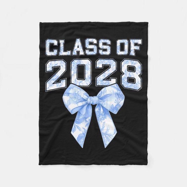 Couverture Polaire Cl Of 2028 Blue Toile Floral Coquette Bow Girl Kid (Devant)