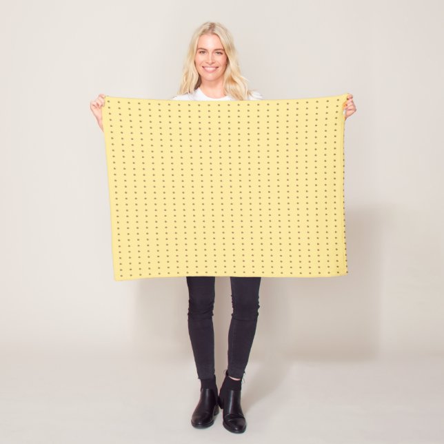 Couverture Polaire Clair Jaune et points Tan Motif (En situation)