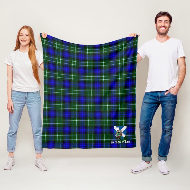 Couverture Polaire Clan Abercrombie Tartan Plaid (En situation)