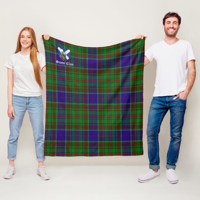 Couverture Polaire Clan Adam Hunter Tartan Plaid (En situation)