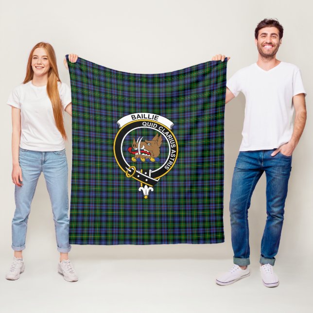 Couverture Polaire Clan Baillie Chasse Tartan Plaid (En situation)