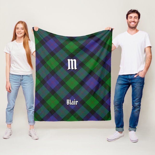 Couverture Polaire Clan Blair Tartan Fleece Blanche (En situation)