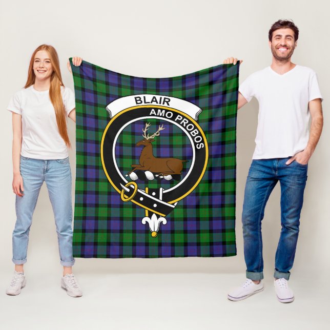 Couverture Polaire Clan Blair Tartan Plaid (En situation)