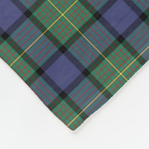 Couverture Polaire Clan bleu et vert Muir et tartan d'écossais de