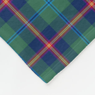Couverture Polaire Clan bleu vert et foncé Jeune Tartan