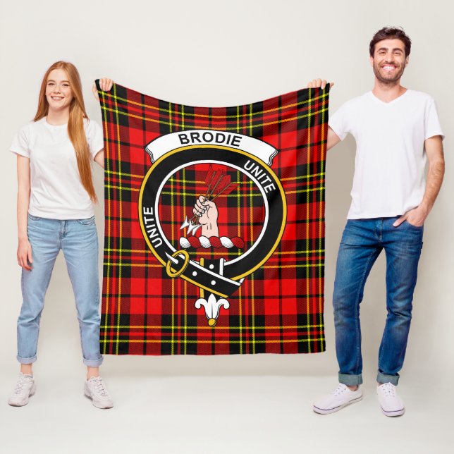 Couverture Polaire Clan Brodie Tartan moderne Plaid (En situation)