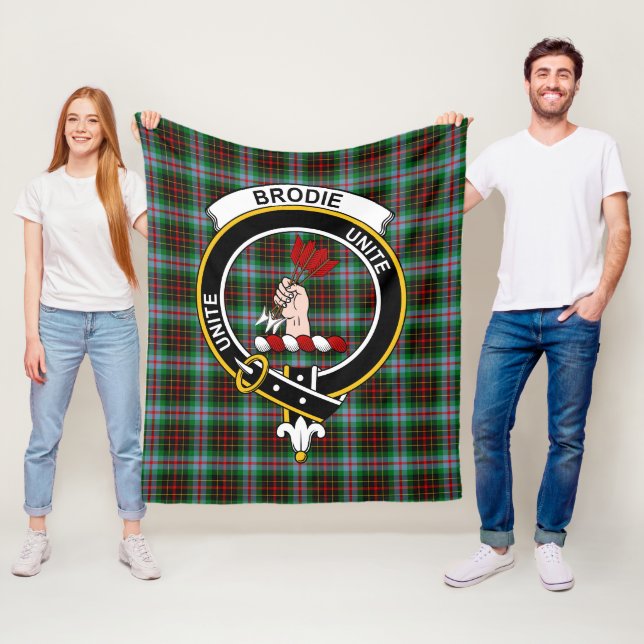 Couverture Polaire Clan Brodie Tartan Plaid (En situation)