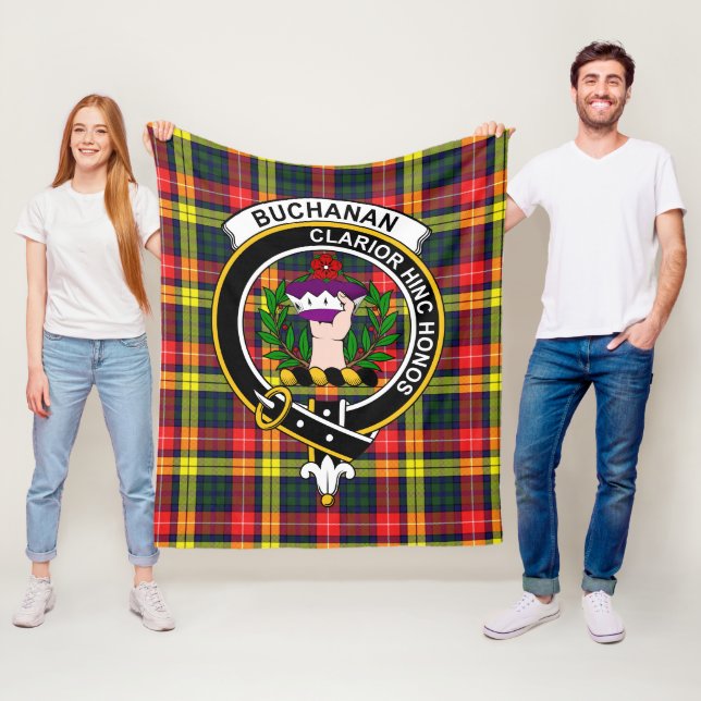Couverture Polaire Clan Buchanan moderne Tartan Plaid (En situation)
