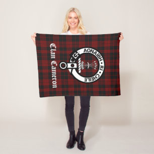 Couverture Polaire Clan Cameron Crest Badge et Tartan