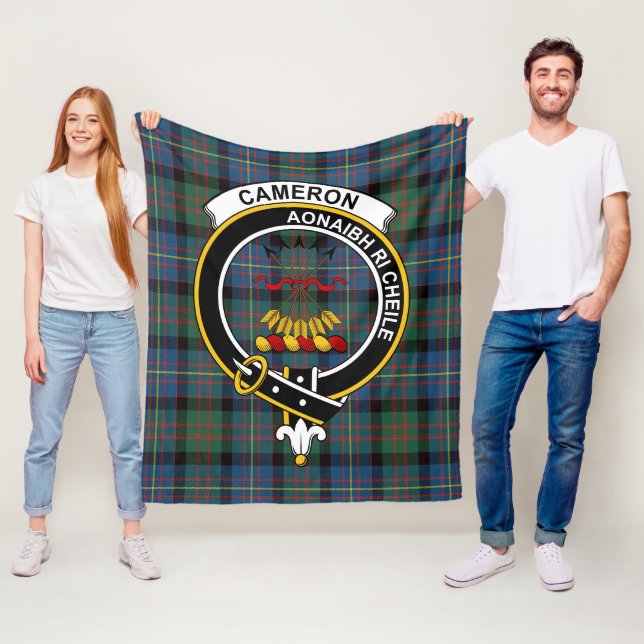 Couverture Polaire Clan Cameron de Erracht Tartan Plaid Ancien (En situation)