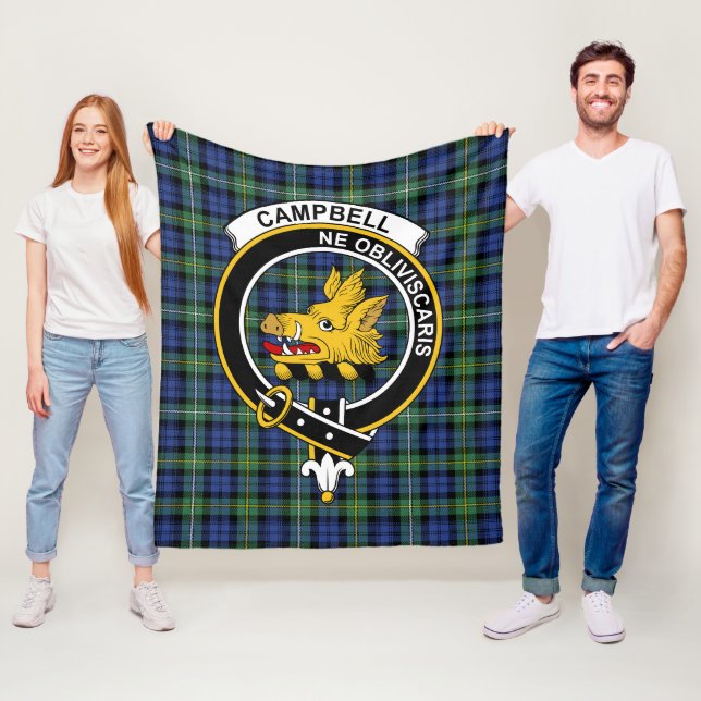 Couverture Polaire Clan Campbell Argyll Ancien Tartan Plaid (En situation)