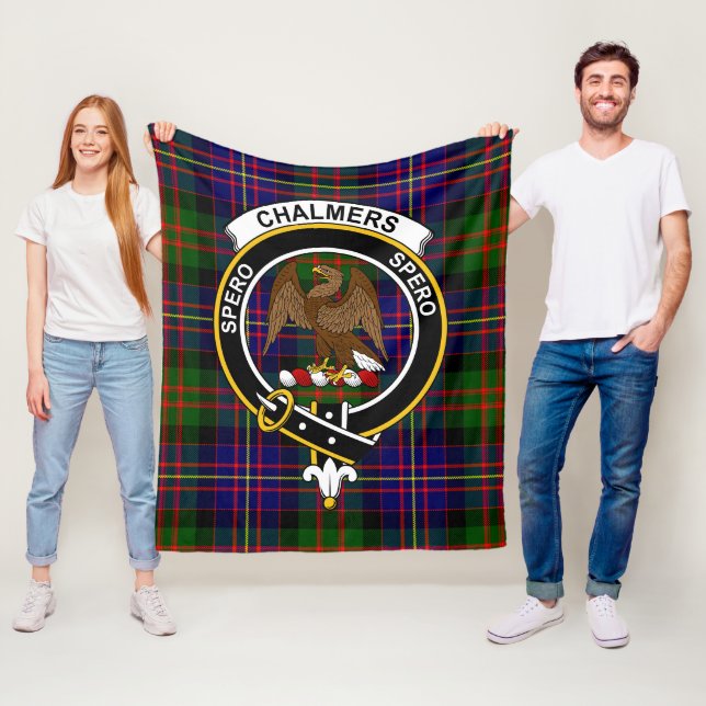 Couverture Polaire Clan Chalmers Tartan Plaid (En situation)