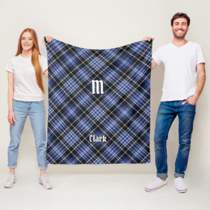 Couverture Polaire Clan Clark Tartan Fleece Blanche