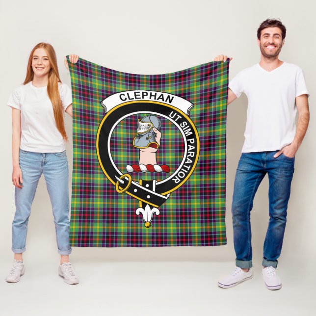 Couverture Polaire Clan Clephane Tartan Plaid (En situation)