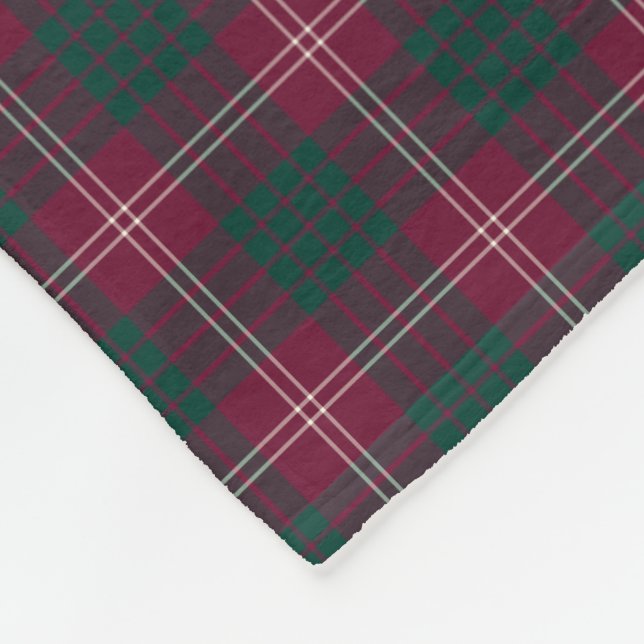 Couverture Polaire Clan Crawford Dark Red et Green Tartan (Coin)