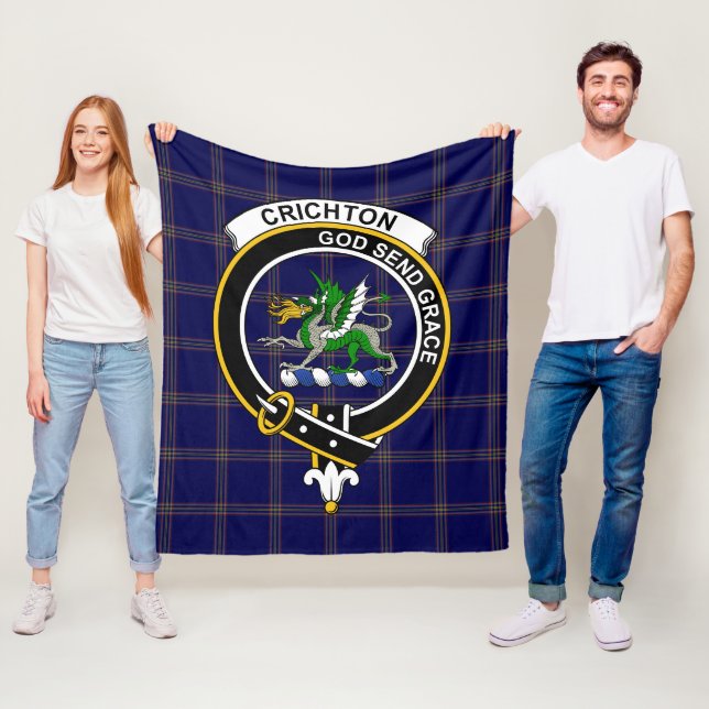 Couverture Polaire Clan Crichton Tartan Plaid (En situation)