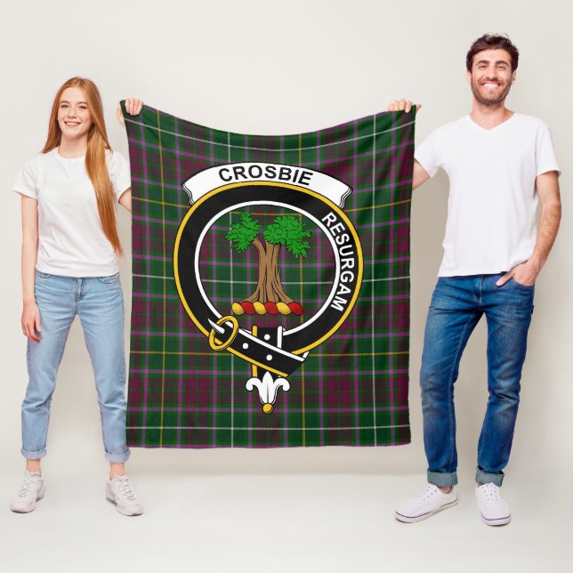 Couverture Polaire Clan Crosbie Tartan Plaid (En situation)