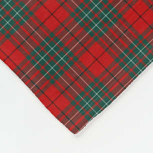 Couverture Polaire Clan Cummings Tartan Dark Green et Red Plaid