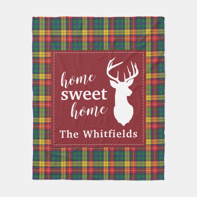 Couverture Polaire Clan de Noël personnalisé Clan Buchanan Plaid (Devant)