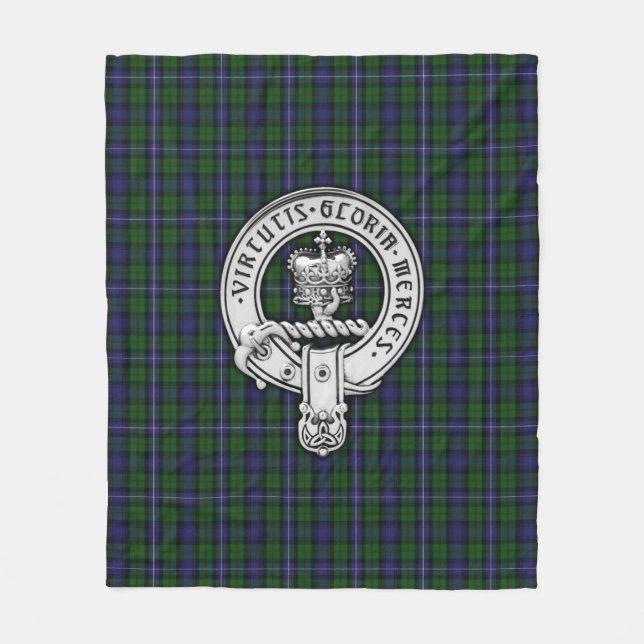 Couverture Polaire Clan Donnachaidh (Robertson) Crest /Hunting Tartan (Devant)