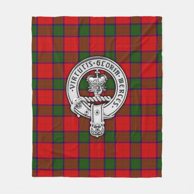 Couverture Polaire Clan Donnachaidh (Robertson) Crest & Tartan (Devant)