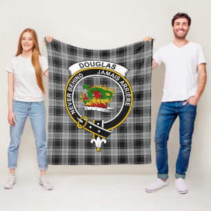Couverture Polaire Clan Douglas Grey Tartan Plaid