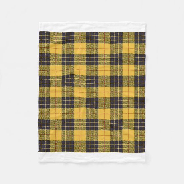 Couverture Polaire Clan écossais MacLeod de Lewis Yellow Black Tartan (Devant)