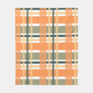 Couverture Polaire Clan écossais plaid orange vert tartan à damiers