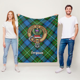 Couverture Polaire Clan Ferguson Crest sur Tartan