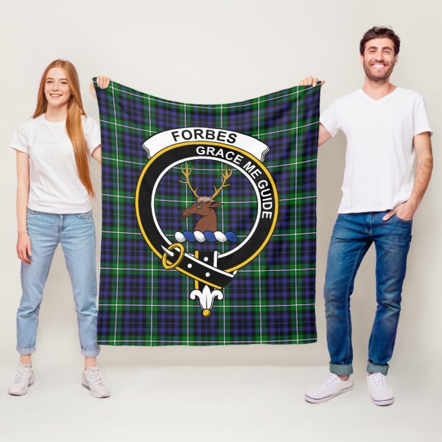 Couverture Polaire Clan Forbes Lyon Court Tartan Plaid (En situation)