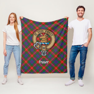 Couverture Polaire Clan Fraser de Lovat Crest sur Tartan