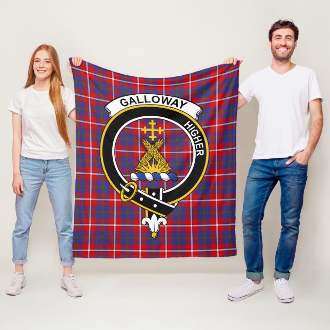 Couverture Polaire Clan Galloway Red Tartan Plaid (En situation)