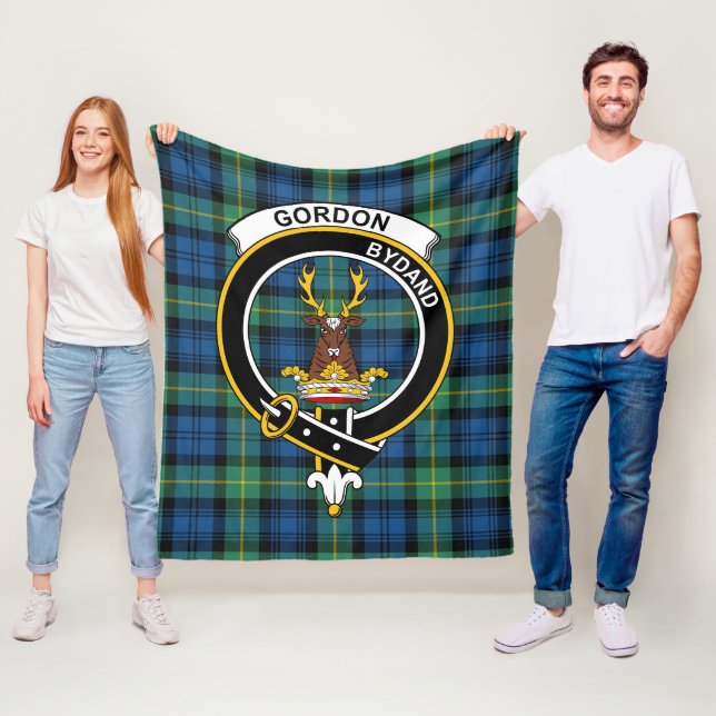 Couverture Polaire Clan Gordon Ancienne Tartan Plaid (En situation)