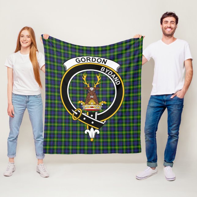 Couverture Polaire Clan Gordon Tartan Plaid (En situation)
