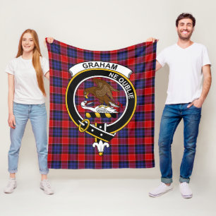 Couverture Polaire Clan Graham de Menteith Red Tartan Plaid