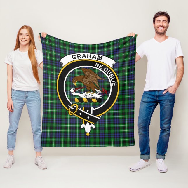 Couverture Polaire Clan Graham de Montrose Modern Tartan Plaid (En situation)
