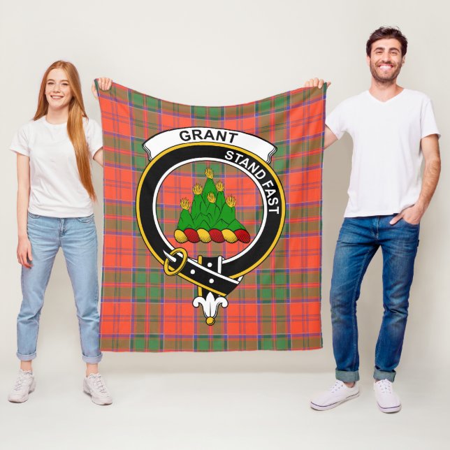 Couverture Polaire Clan Grant Ancienne Tartan Plaid (En situation)
