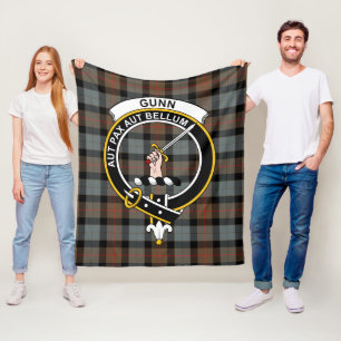 Couverture Polaire Clan Gunn Patiné Tartan Plaid