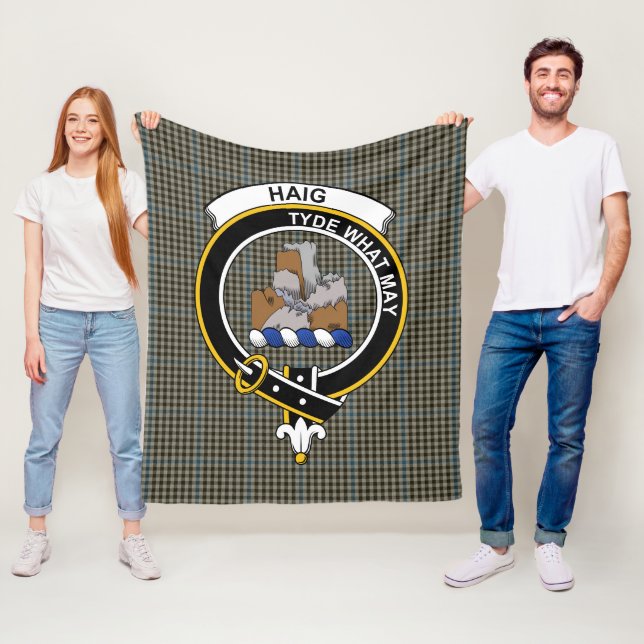 Couverture Polaire Clan Haig Grey Tartan Plaid (En situation)