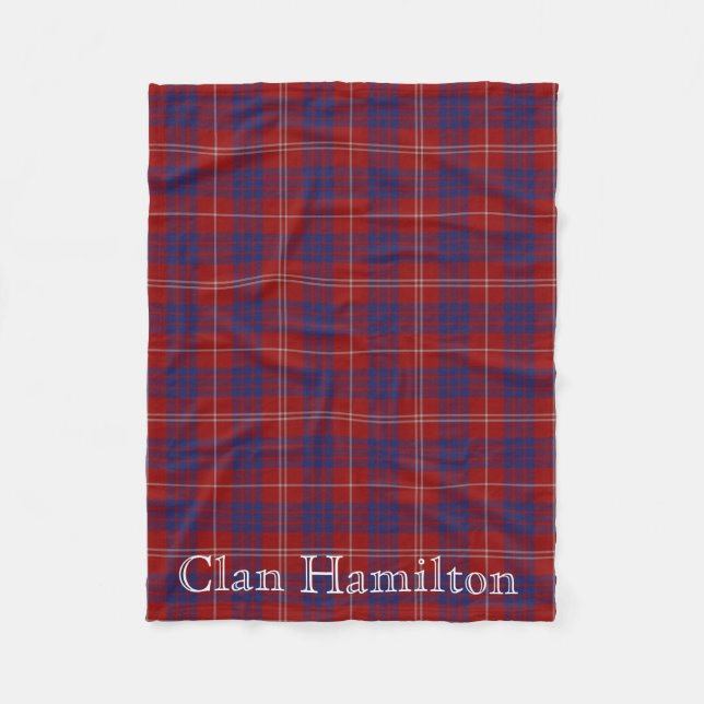 Couverture Polaire Clan Hamilton Tartan Fleece Blanche (Devant)