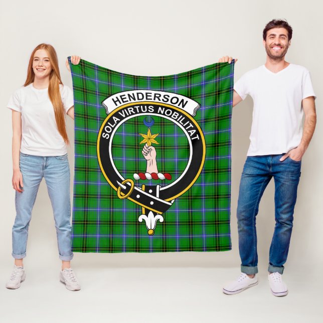Couverture Polaire Clan Henderson Tartan Plaid (En situation)