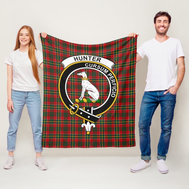 Couverture Polaire Clan Hunter (USA) Tartan Plaid (En situation)