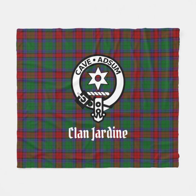 Couverture Polaire Clan Jardine Crête Badge Et Tartan  (Devant (Horizontal))