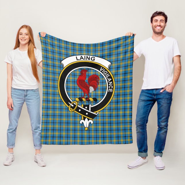 Couverture Polaire Clan Laing Chasse Tartan Plaid (En situation)