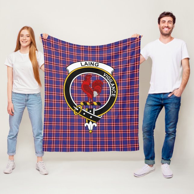 Couverture Polaire Clan Laing de Archiestown Tartan Plaid (En situation)