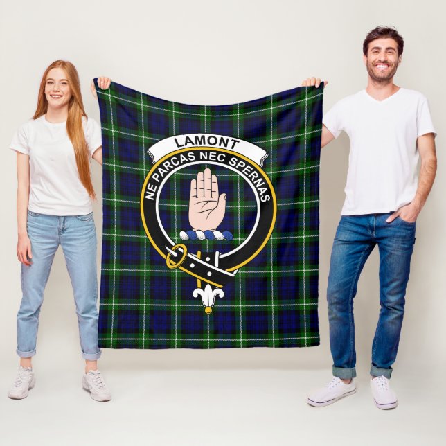 Couverture Polaire Clan Lamont Tartan moderne Plaid (En situation)