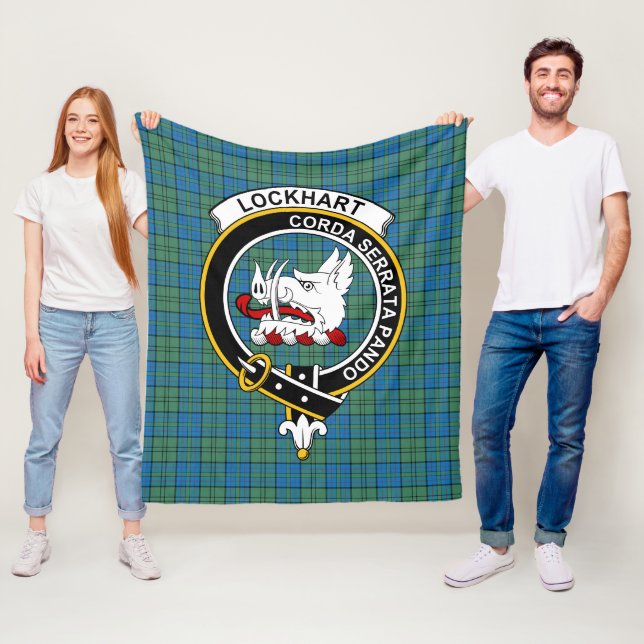 Couverture Polaire Clan Lockhart Ancien Tartan Plaid (En situation)