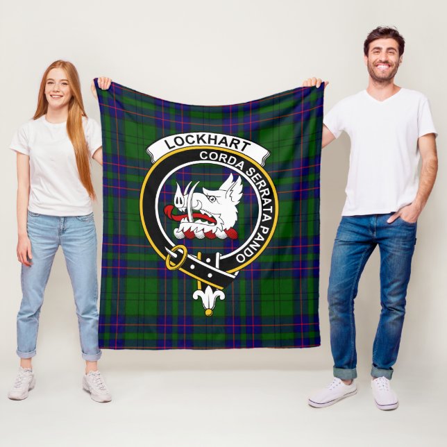 Couverture Polaire Clan Lockhart Tartan moderne Plaid (En situation)
